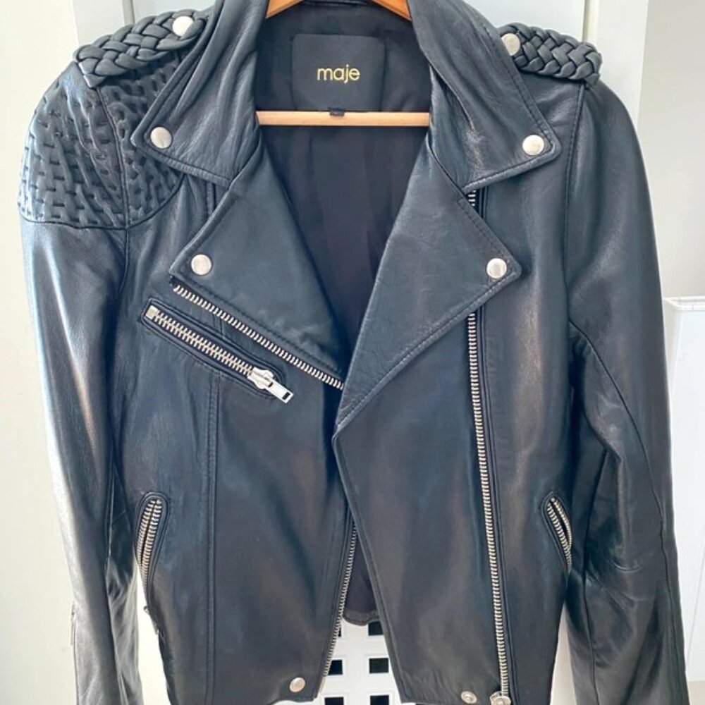 Fall for the iconic Maje leather jacket  Elegance,boldness,and comfort combined!
